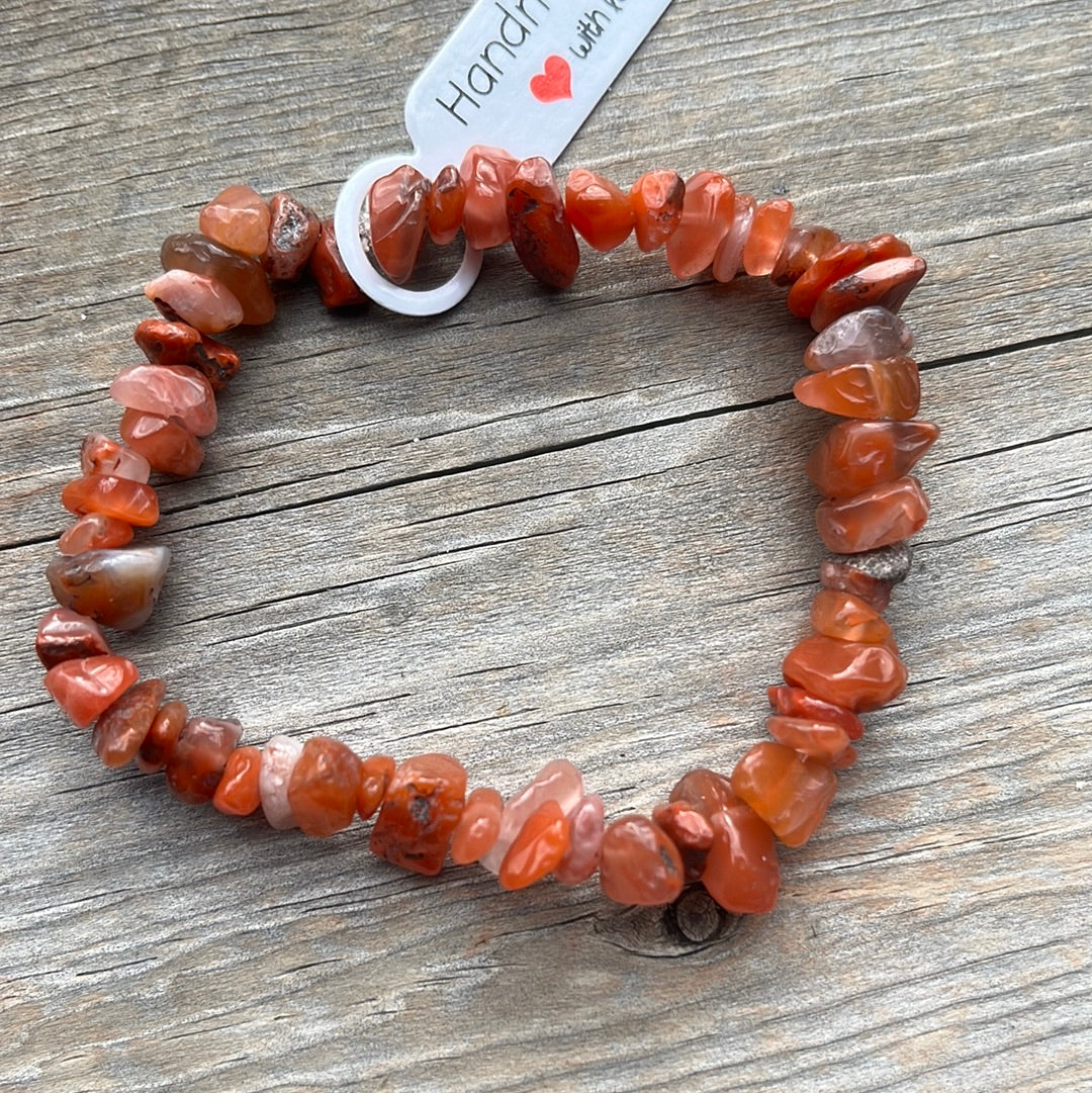 Carnelian Crystal Bracelet - 71/4”.