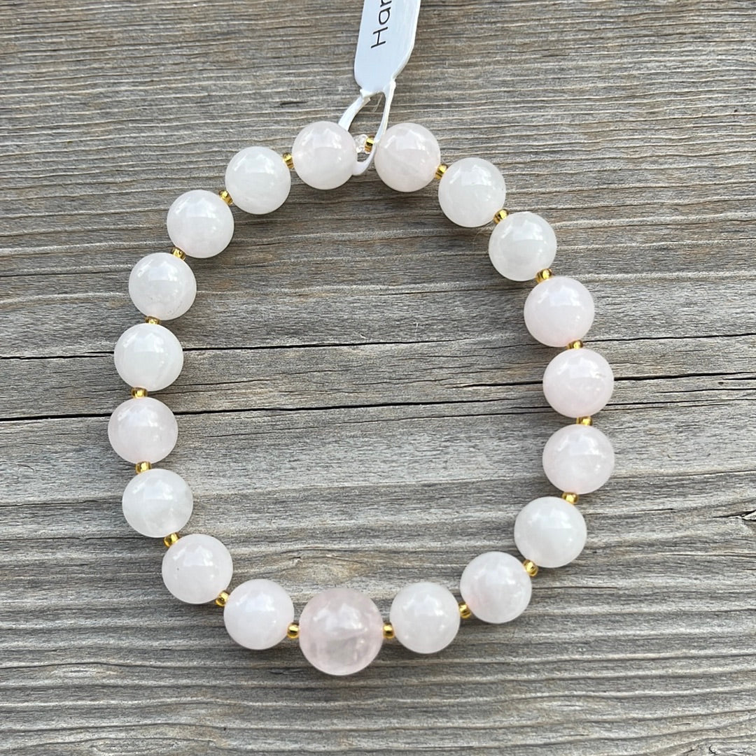 Rose Quartz Crystal Bracelet - 7”.