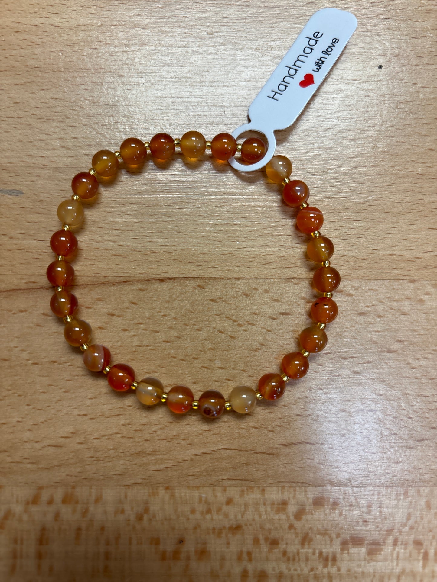 Carnelian crystal bracelet- 7.5”