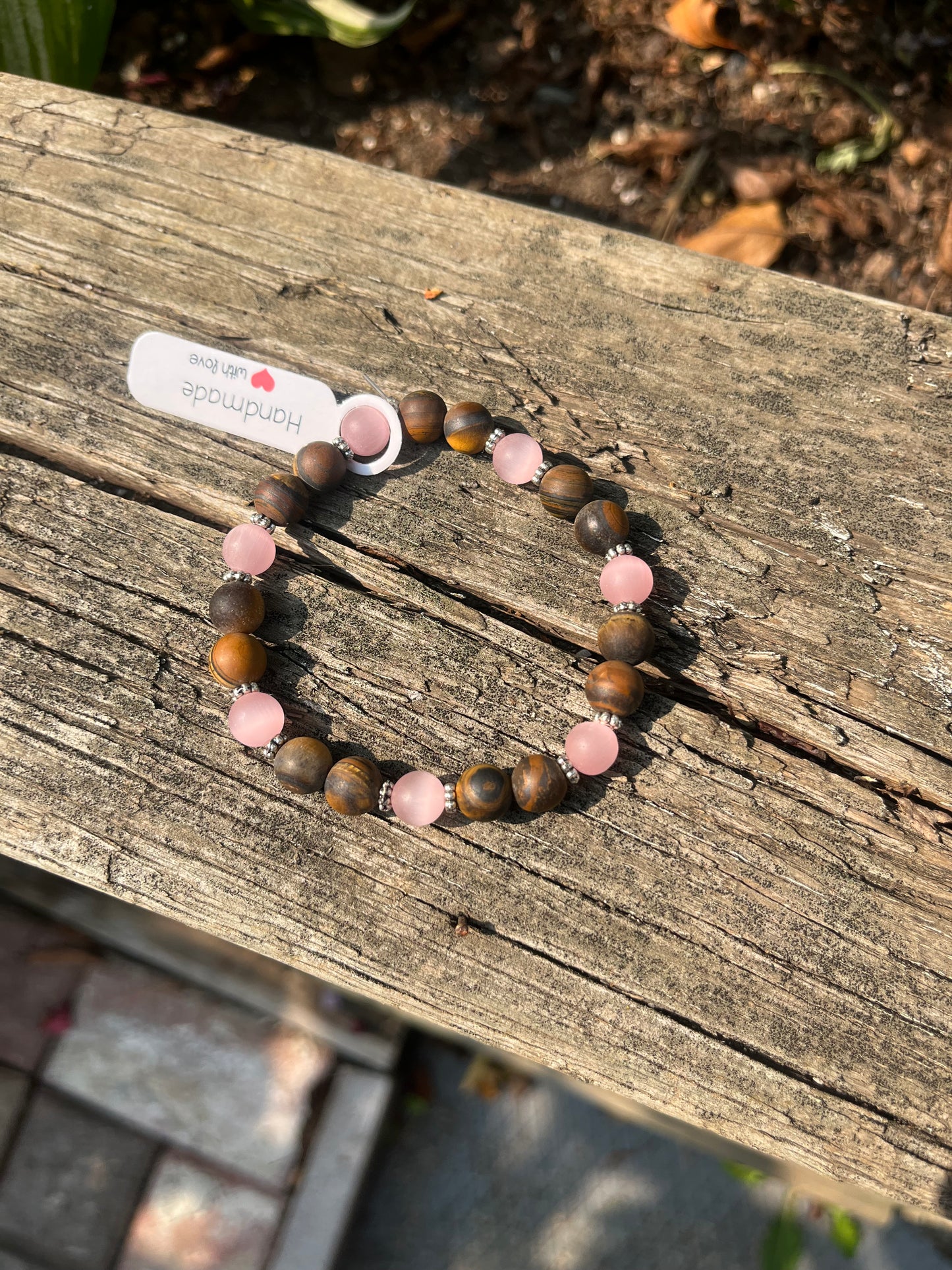 Cats Eye and Tiger Eye Crystal Bracelet - 7 1/4”