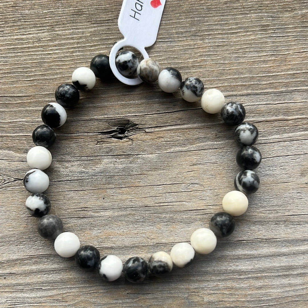 Zebra Jasper Crystal Bracelet- 7”
