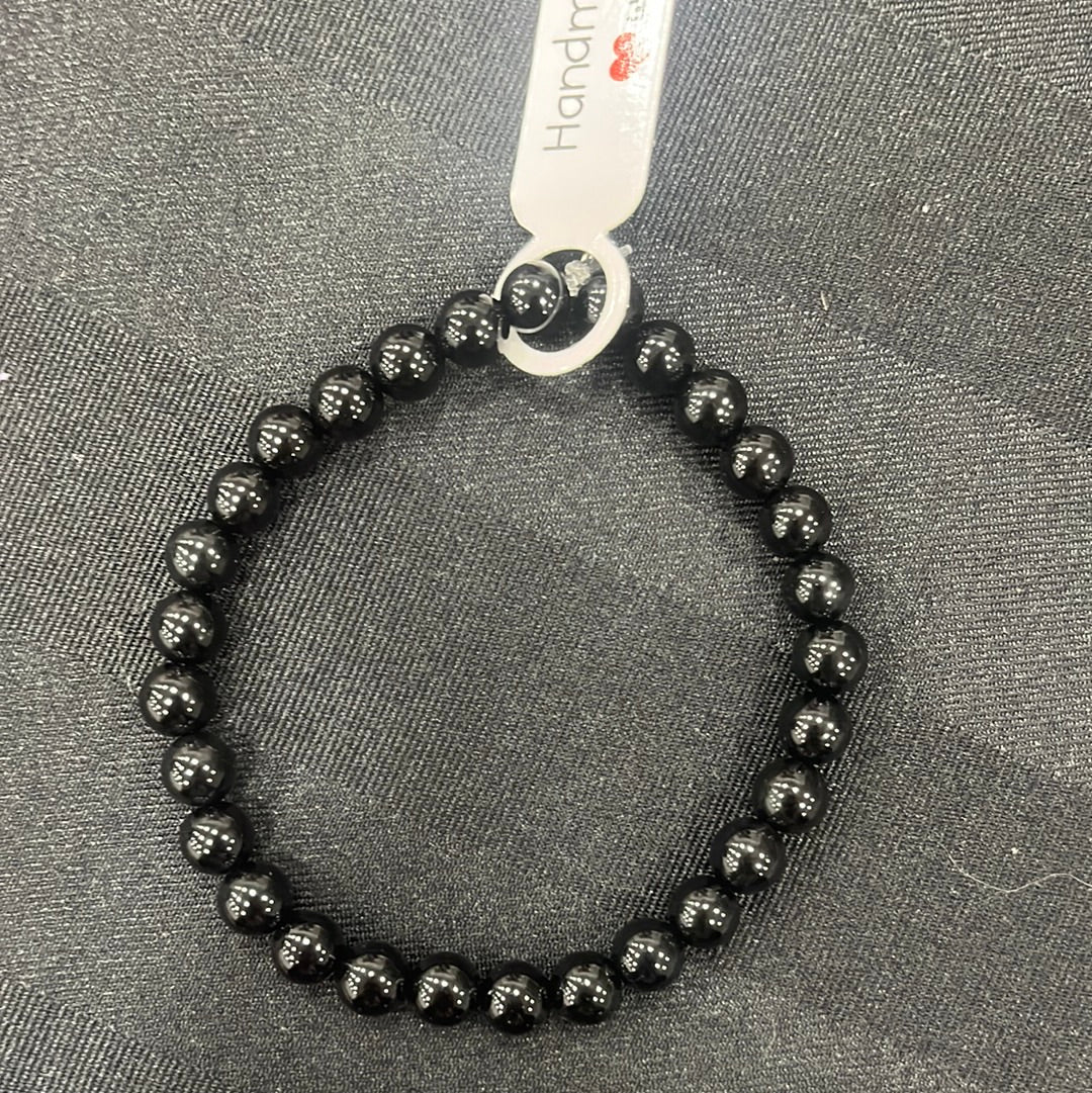 Black agate crystal bracelet - 7”