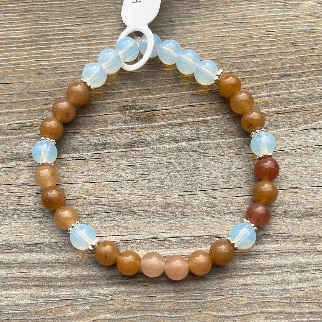 Aventurine and Opal crystal bracelet - 7”.