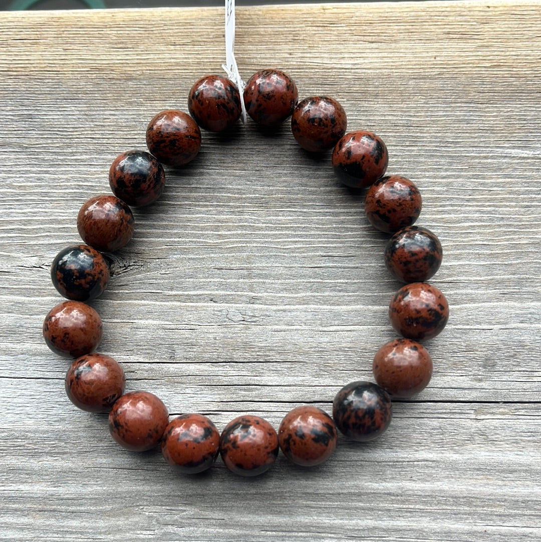 Mahogany Obsidian Crystal Bracelet - 73/4”.