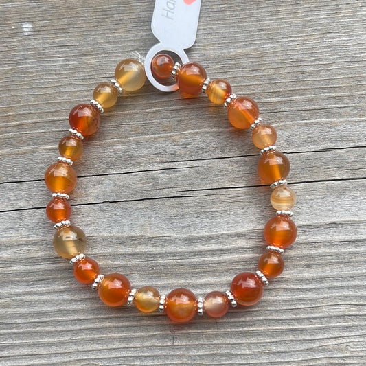Carnelian Crystal Bracelet - 7.5”