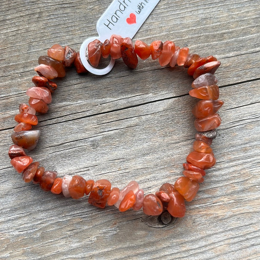 Carnelian Crystal Bracelet - 71/4”.