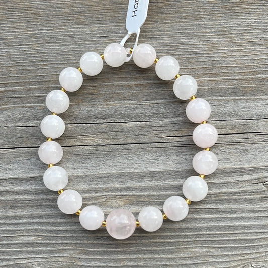 Rose Quartz Crystal Bracelet - 7”.