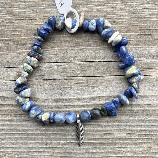 Sodalite crystal bracelet - 7”.