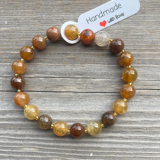 Agate crystal bracelet - 7”