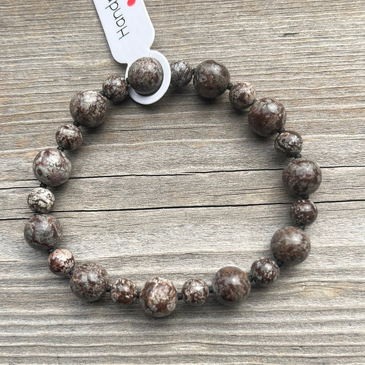 Obsidian Snowflake Crystal Bracelet - 7”.