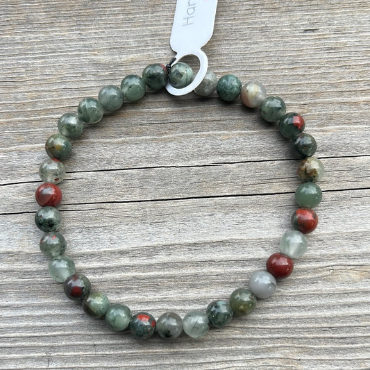 Bloodstone Crystal Bracelet - 7.5”