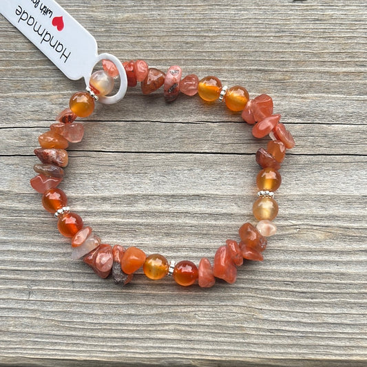 Carnelian Crystal Bracelet - 7”