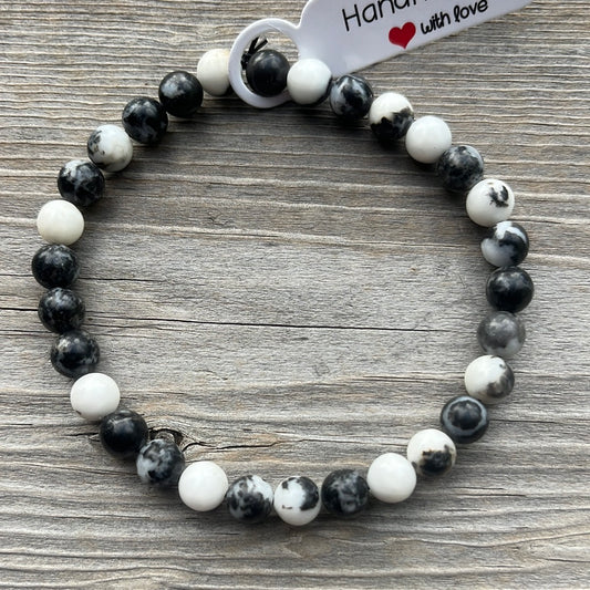 Zebra Jasper Crystal Bracelet-7.5”