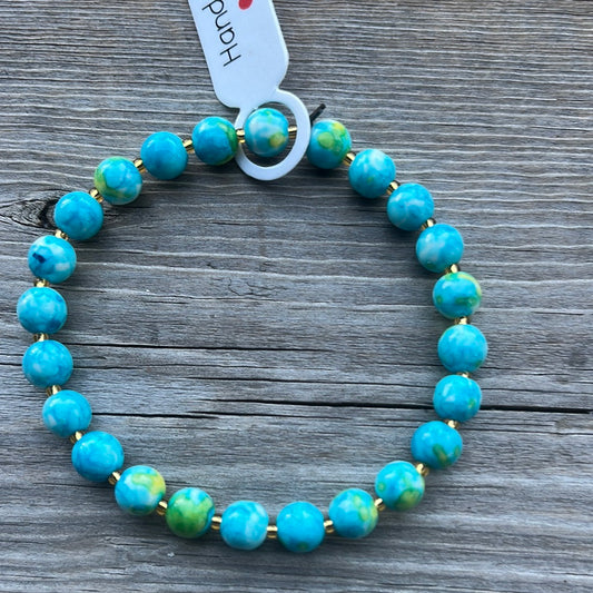 Ocean Jade Crystal Bracelet - 7”
