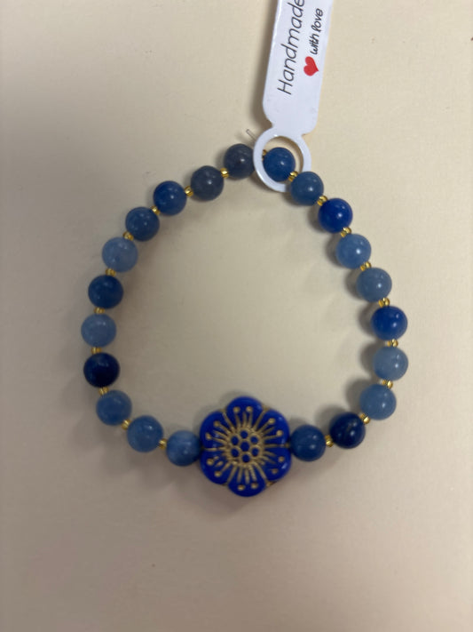 Blue aventurine crystal bracelet - 7”