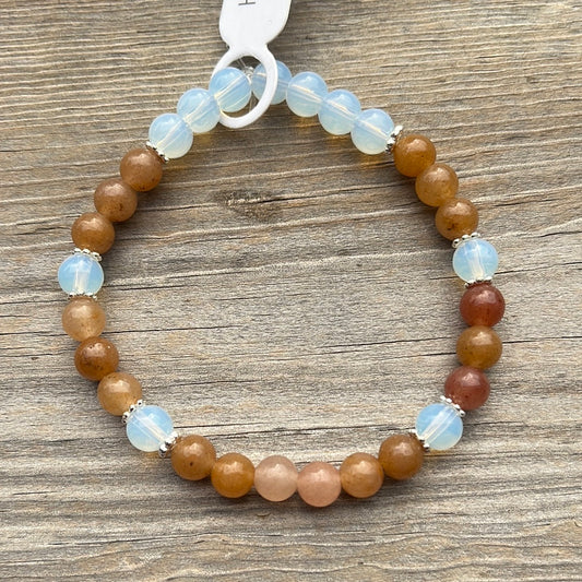 Aventurine and Opal crystal bracelet - 7”.