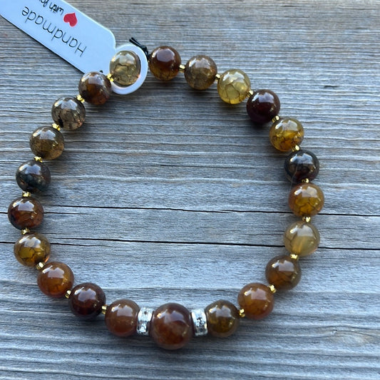 Agate Crystal Bracelet- 7.5”