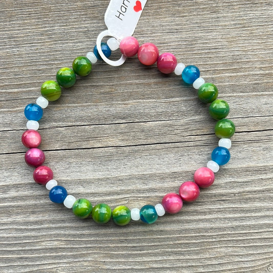 Agate and Shell Crystal Bracelet - 7.5”