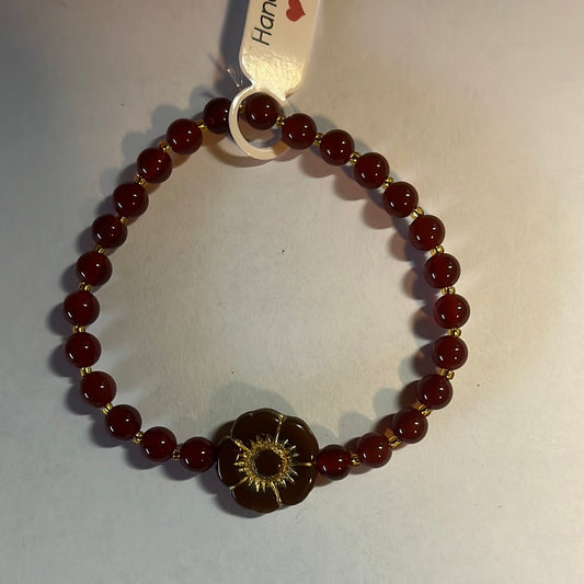 Carnelian crystal bracelet - 7.5”